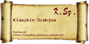 Klaszkin Szabina névjegykártya